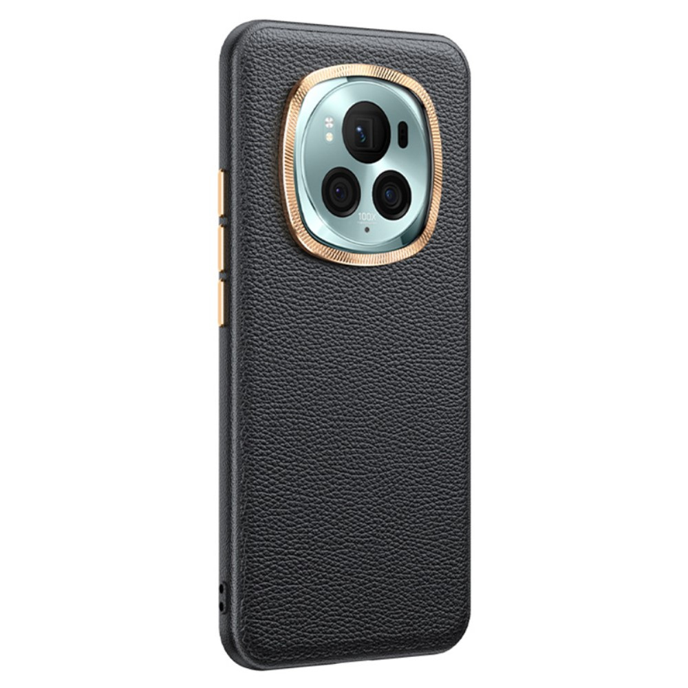 Lederhülle Für Honor Magic 6 Pro 5g, Leder-hybrid, Schwarz