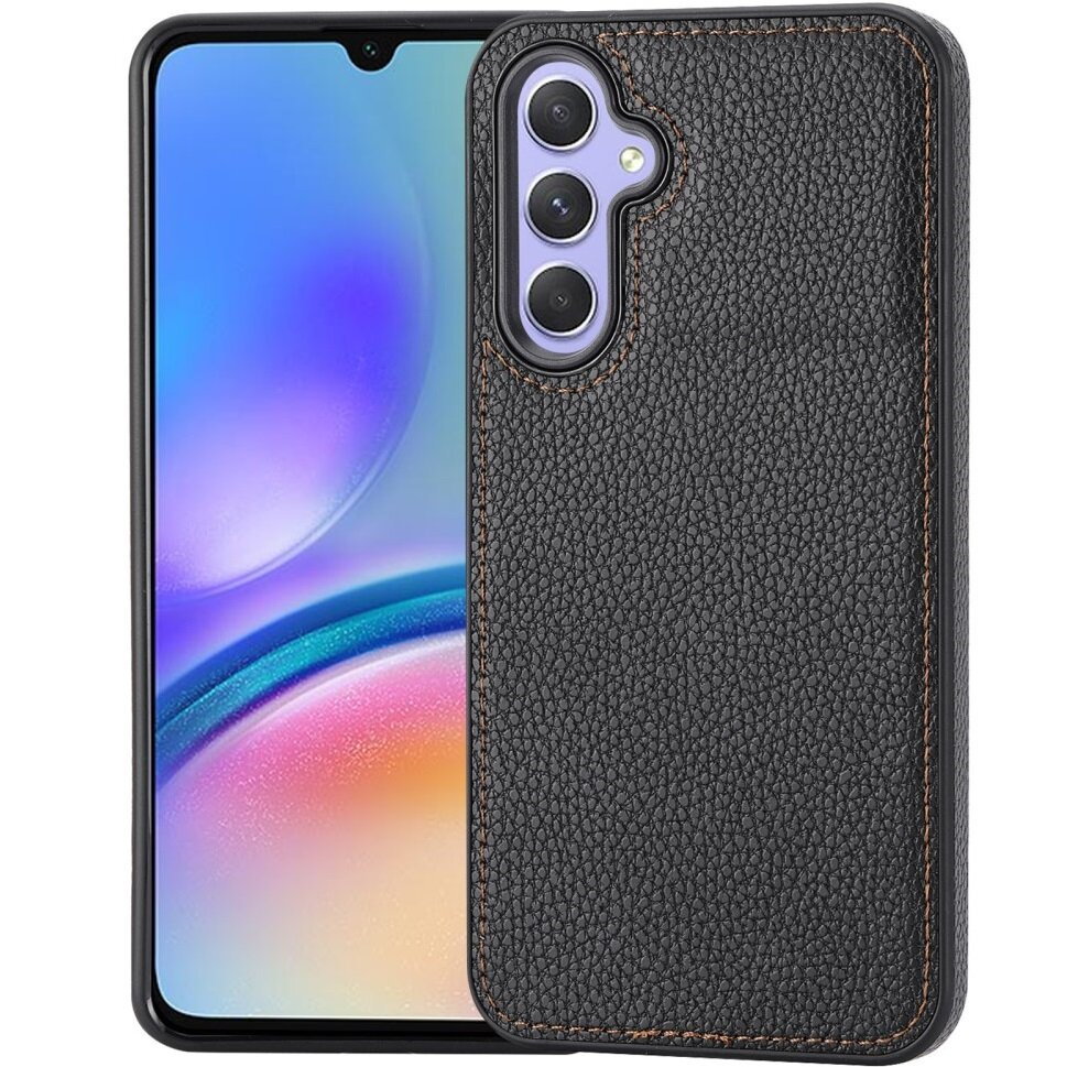 Lychee Lederhülle Für Samsung Galaxy A05s, Schwarz