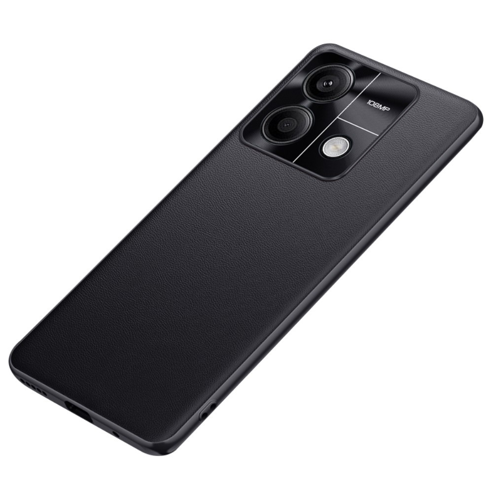 Lederhülle Für Xiaomi Redmi Note 13 5g, Hybrid-lederhülle, Schwarz