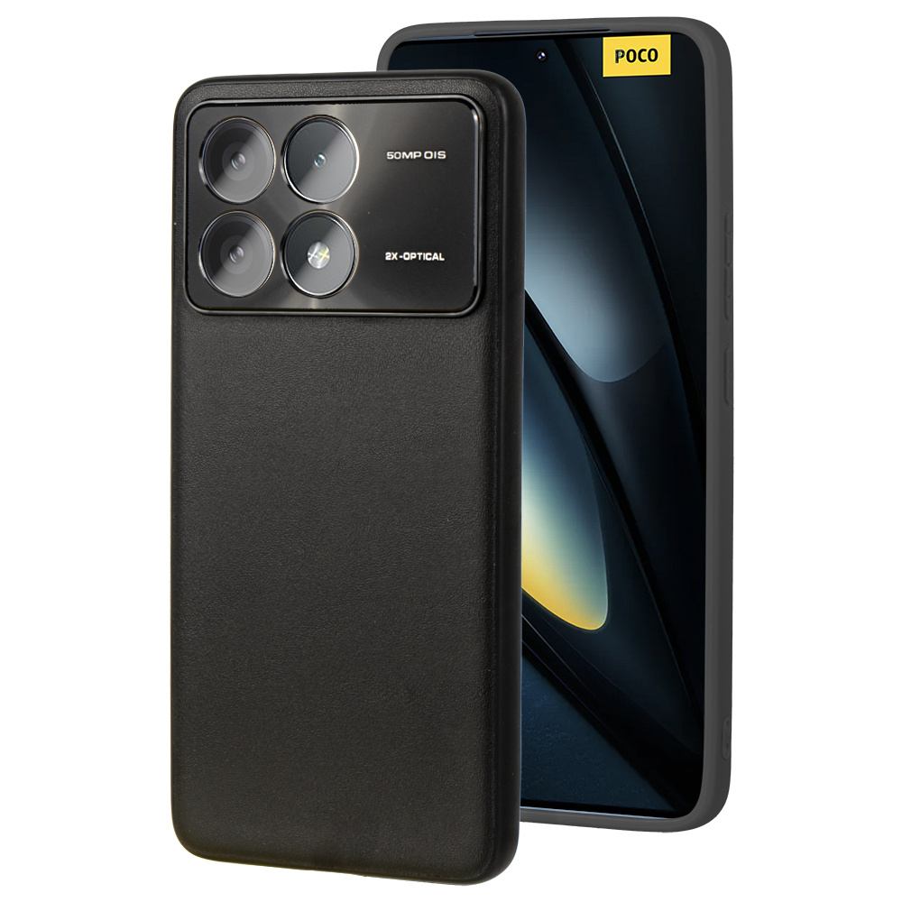 Lederhülle Für Xiaomi Poco F6 Pro, Leder-hybrid, Schwarz