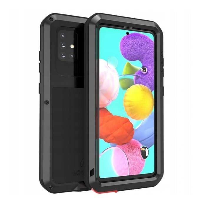 Love Mei Hülle Für Samsung Galaxy A51, Mit Glas Geschützt, Schwarz