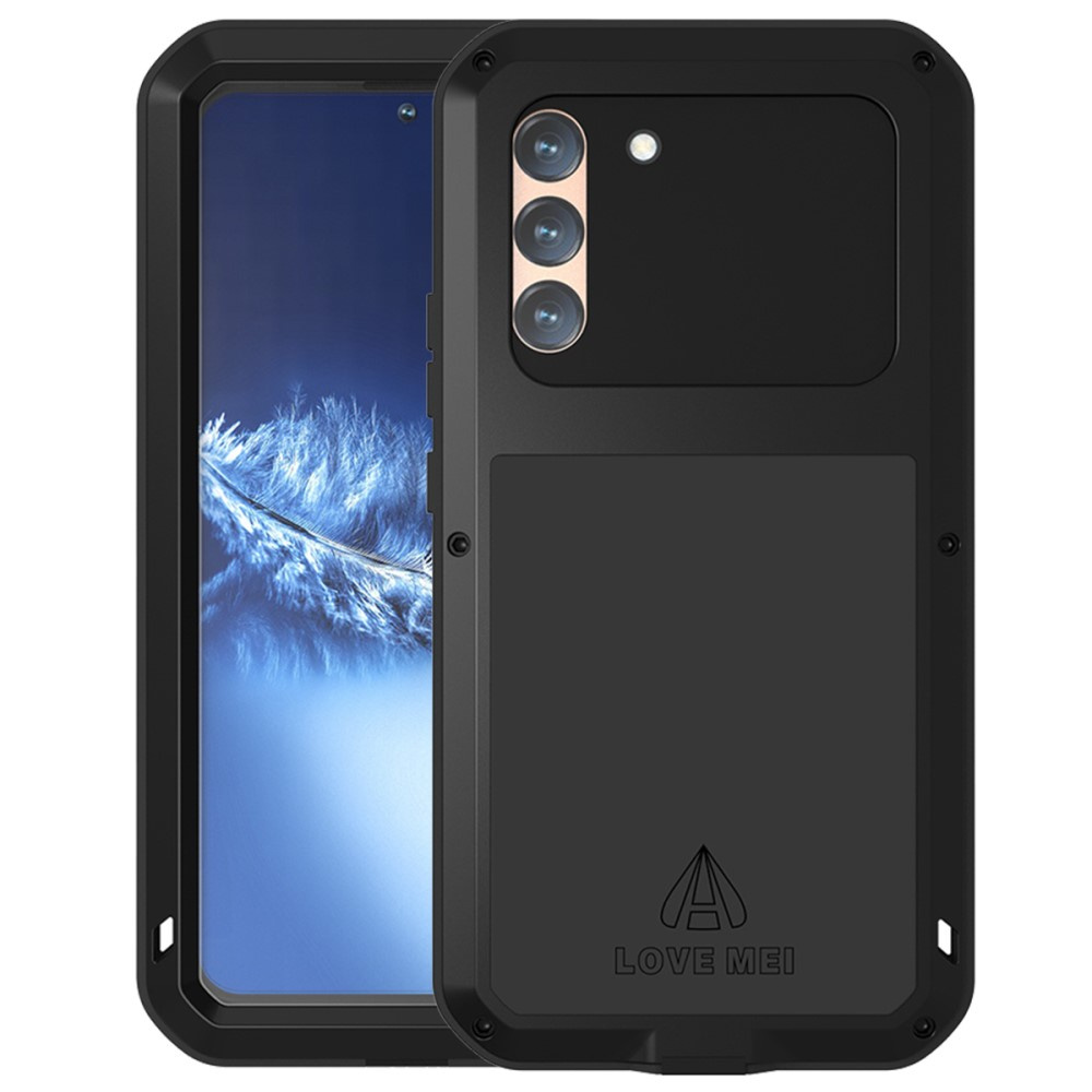 Love Mei Hülle Für Samsung Galaxy S22+ Plus, Mit Glas Geschützt, Schwarz