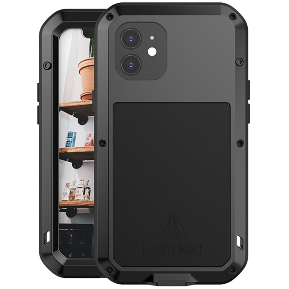 Love Mei Iphone 12 Hülle, Mit Glas Geschützt, Schwarz