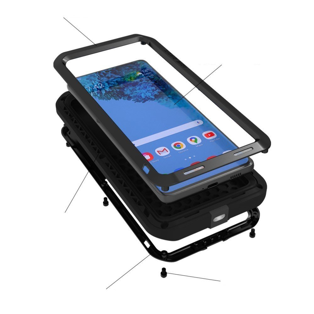Love Mei Schutzhülle Für Samsung Galaxy S21 Ultra, Gepanzert Ohne Glas, Schwarz