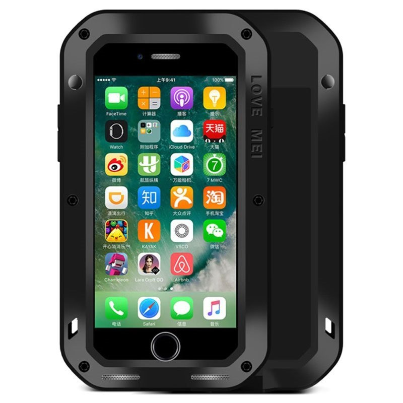 Love Mei Hülle Für Iphone 7/8/se 2020/se 2022, Mit Glas Geschützt, Schwarz