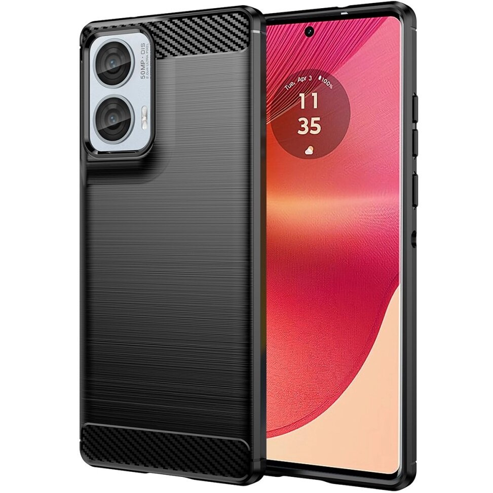 Schutzhülle Für Motorola Edge 50 Fusion 5g, Carbon, Schwarz