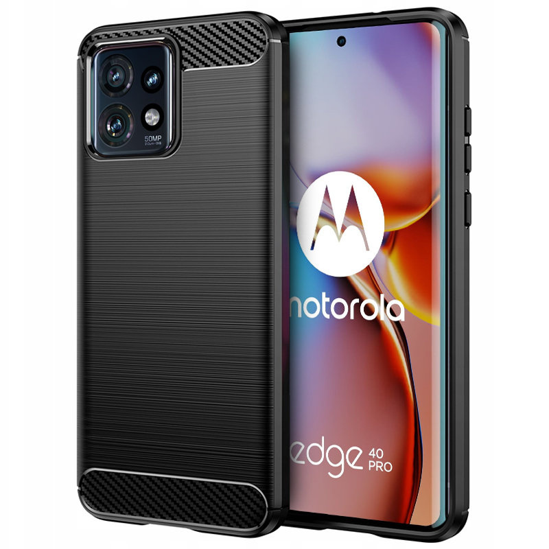 Schutzhülle Für Motorola Edge 40 Pro, Karbon, Schwarz