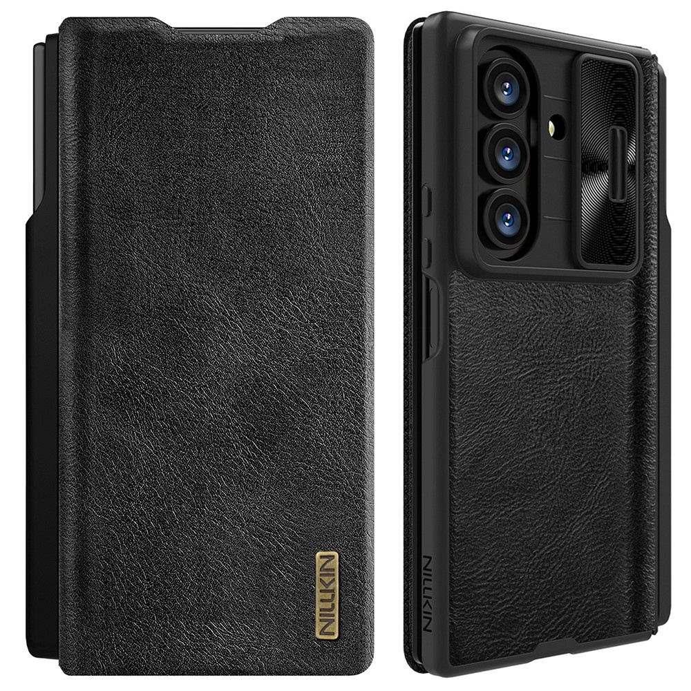 Nillkin Flip Case Für Samsung Galaxy Z Fold7, Camshield Qin Pro, Leder Mit Stift, Schwarz