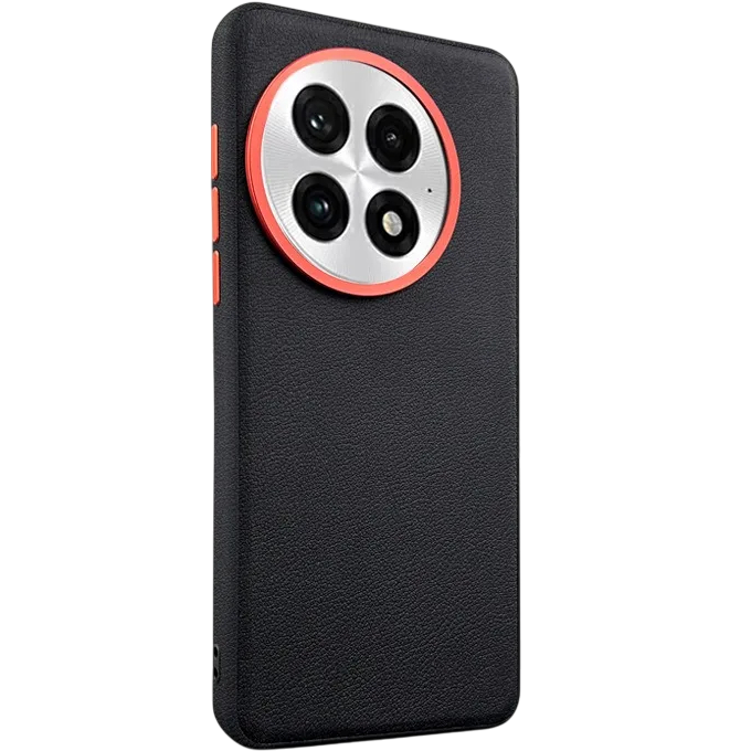 Lederhülle Für Oneplus 13, Leder-hybrid, Schwarz