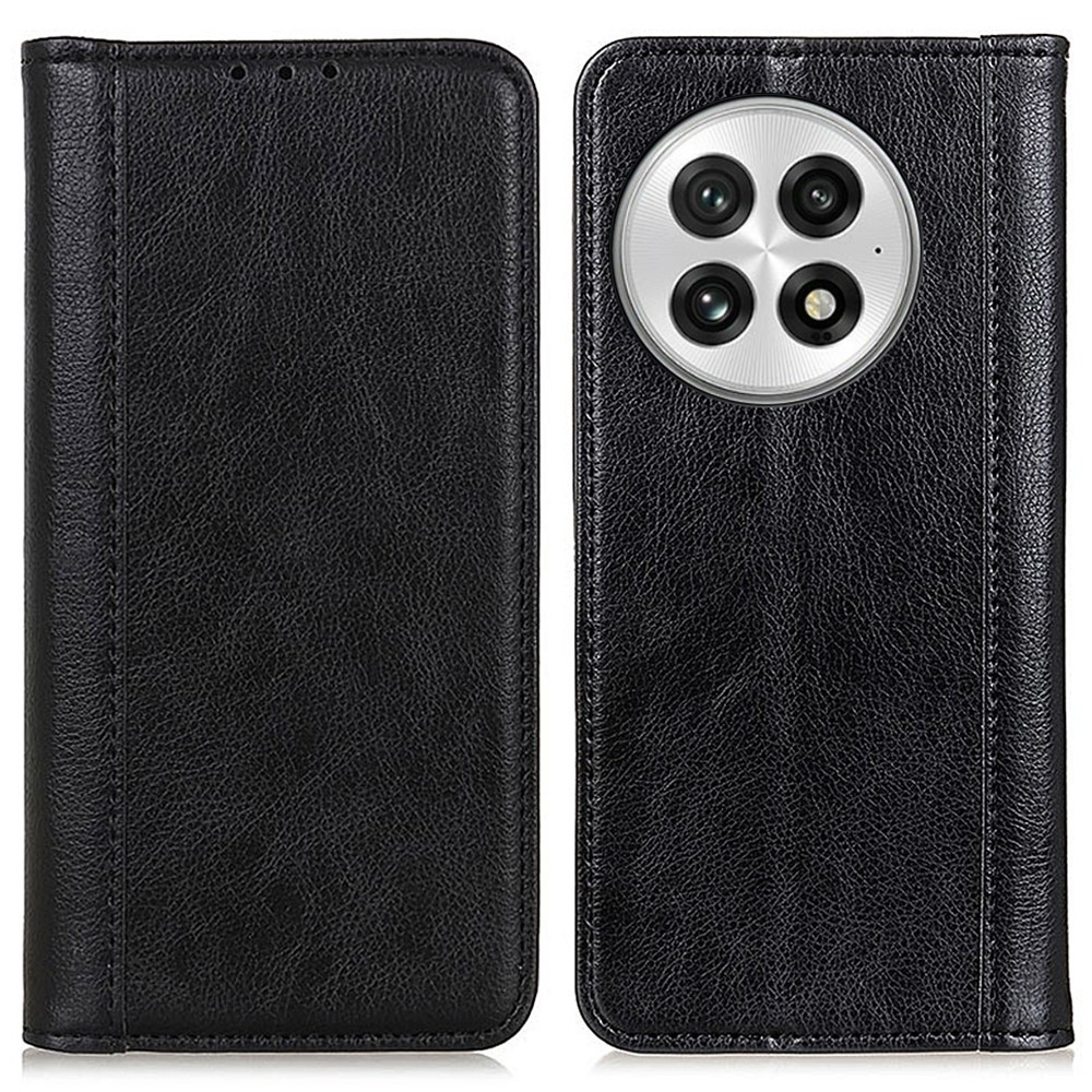 Oneplus 13 Flip-case Aus Kunstleder, Schwarz
