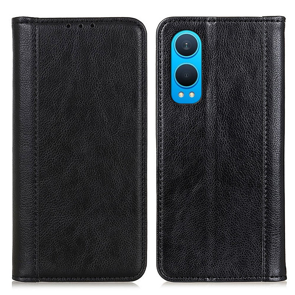 Klapphülle Für Oneplus Nord Ce4 Lite, Spaltleder, Schwarz