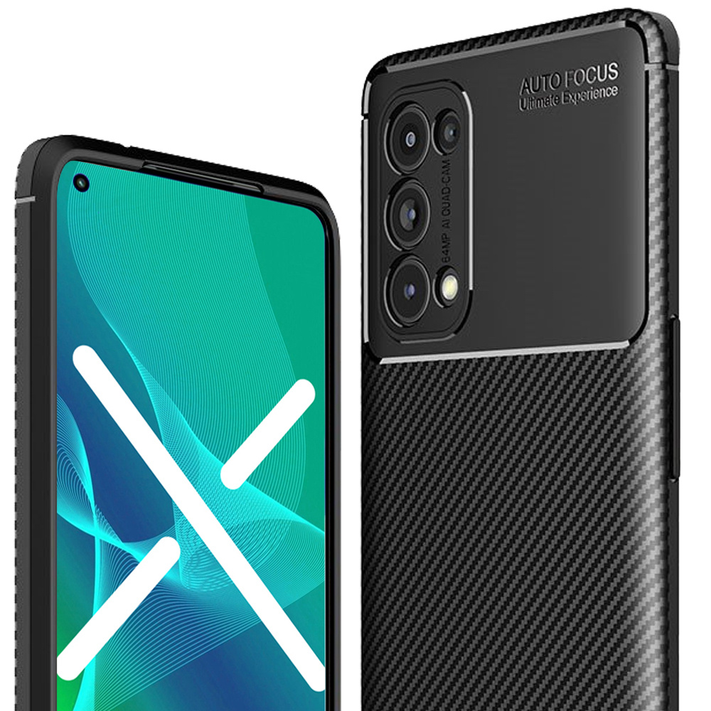 Schutzhülle Für Oppo Reno 5 Pro 5g, Carbon Gel, Schwarz