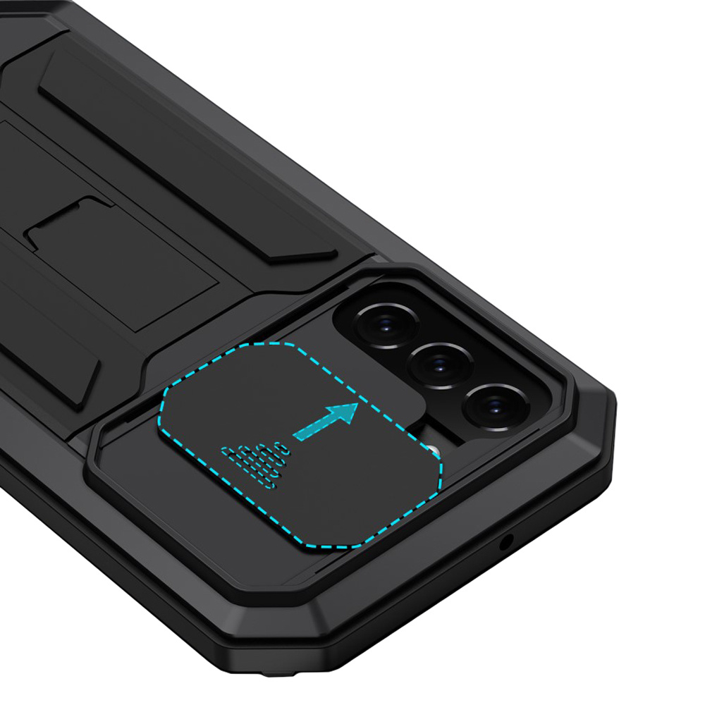 Schutzhülle Mit Panzerung Für Samsung Galaxy S22+ Plus 5g, R-just Camshield Slide, Schwarz