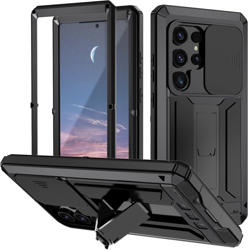 Schutzhülle Mit Panzerung Für Samsung Galaxy S24 Ultra, R-just, Schwarz