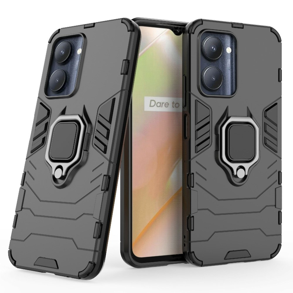 Realme C33 Schutzhülle Mit Ständer, Schwarz