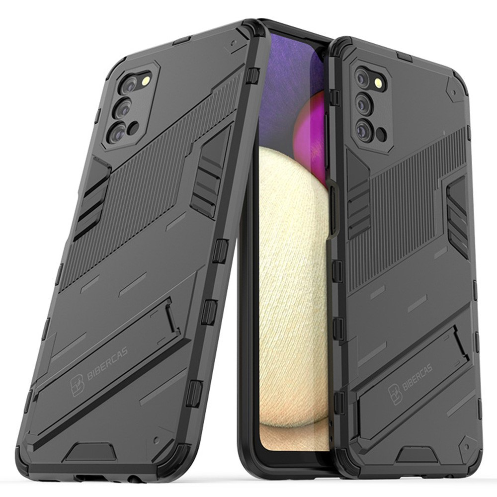 Schutzhülle Für Samsung Galaxy A03s, Mit Militär-aufstellfunktion, Schwarz