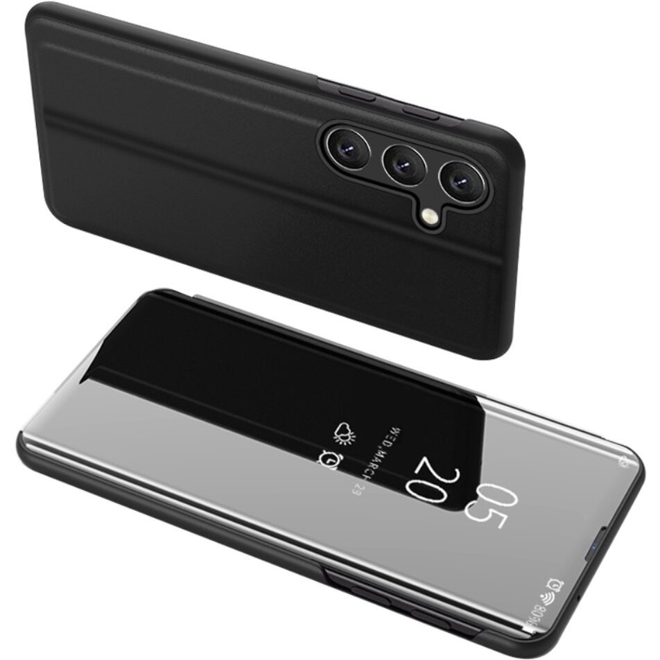 Schutzhülle Für Samsung Galaxy A15, Clear View, Schwarz + 9h-glas