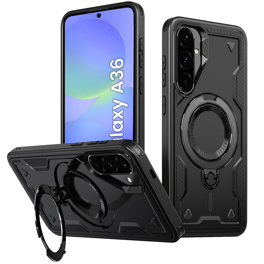 Schutzhülle Für Samsung Galaxy A36 5g, Militär-magsafe-design, Schwarz