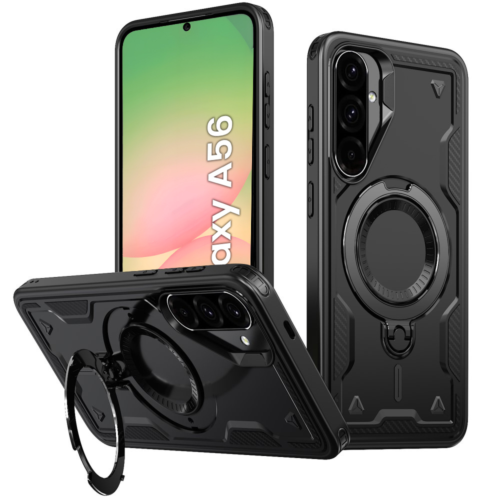 Schutzhülle Für Samsung Galaxy A56 5g, Militär-magsafe-design, Schwarz