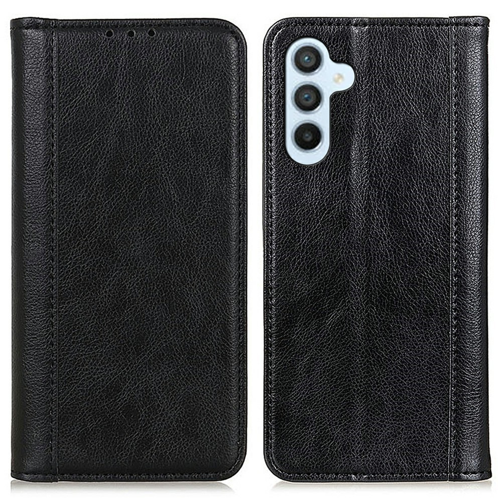 Schutzhülle Für Samsung Galaxy A56 5g, Brieftaschenmodell Aus Litschi-leder, Schwarz