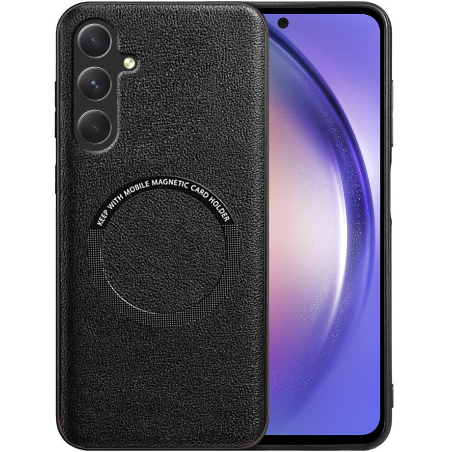 Schutzhülle Für Samsung Galaxy A54 5g, Leder-hybrid, Magsafe, Schwarz
