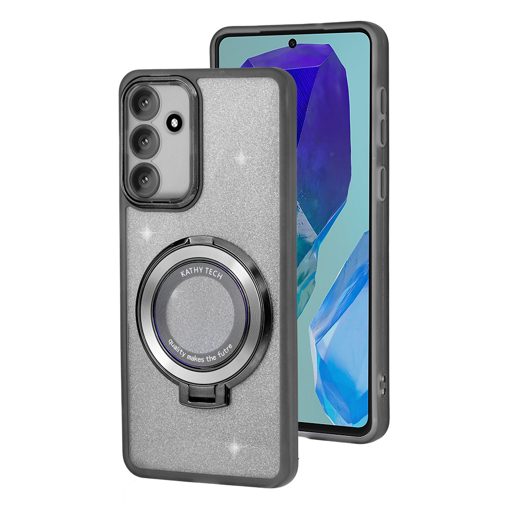 Samsung Galaxy M55 5g Hülle, Glitzernd, Magnetisch, Für Magsafe, Schwarz