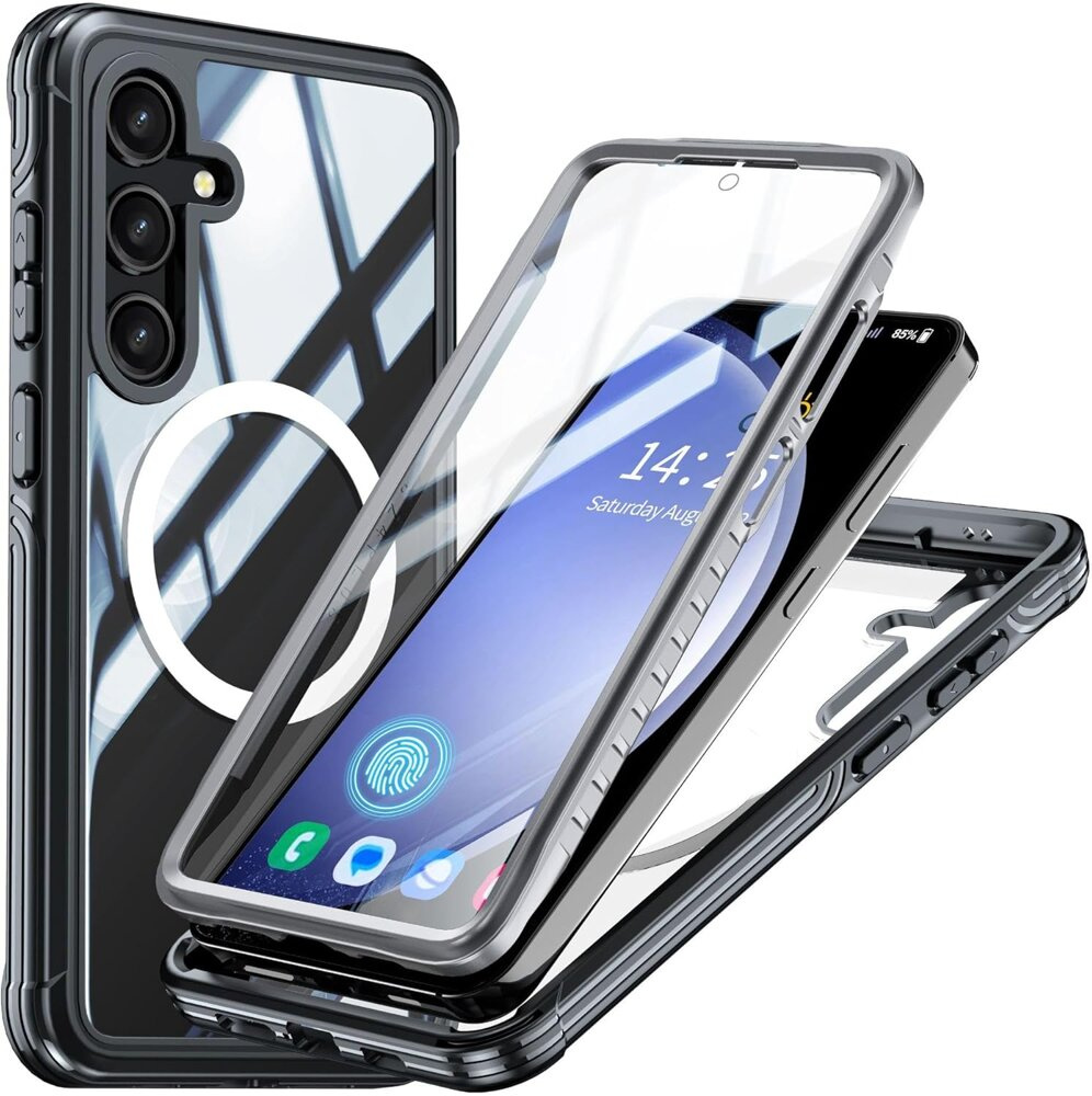 Stoßfeste Hülle Für Samsung Galaxy S23 Fe Mit Displayschutzfolie Für Magsafe, Schwarz