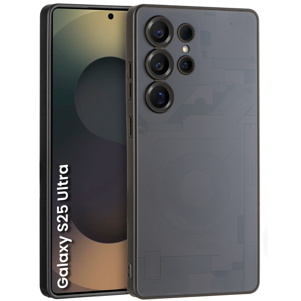 Samsung Galaxy S25 Ultra Matte Hülle Mit Innenmuster, Schwarz