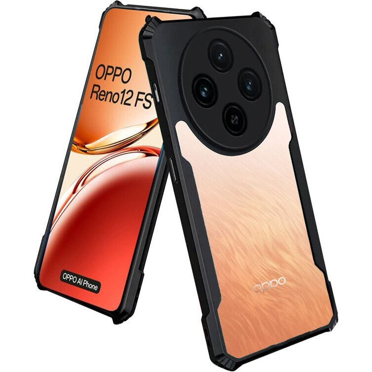 Schutzhülle Für Oppo Reno 12fs / 12f, Stoßfest, Hybrid, Schwarz