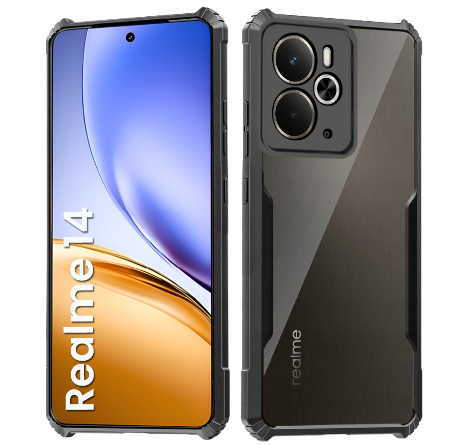 Schutzhülle Für Realme 14 5g / Realme 14t 5g, Stoßfest, Hybrid, Schwarz