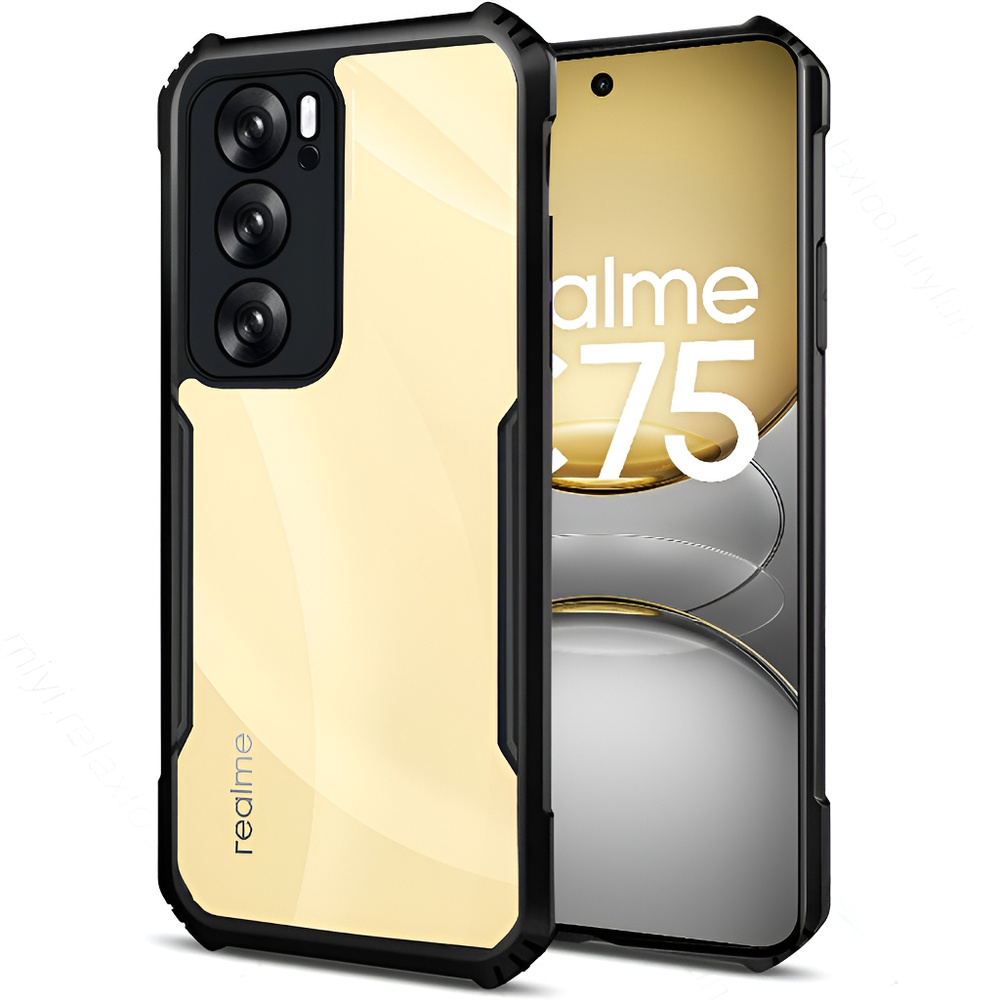 Schutzhülle Für Realme 14x / Realme C75, Stoßfest, Hybrid, Schwarz