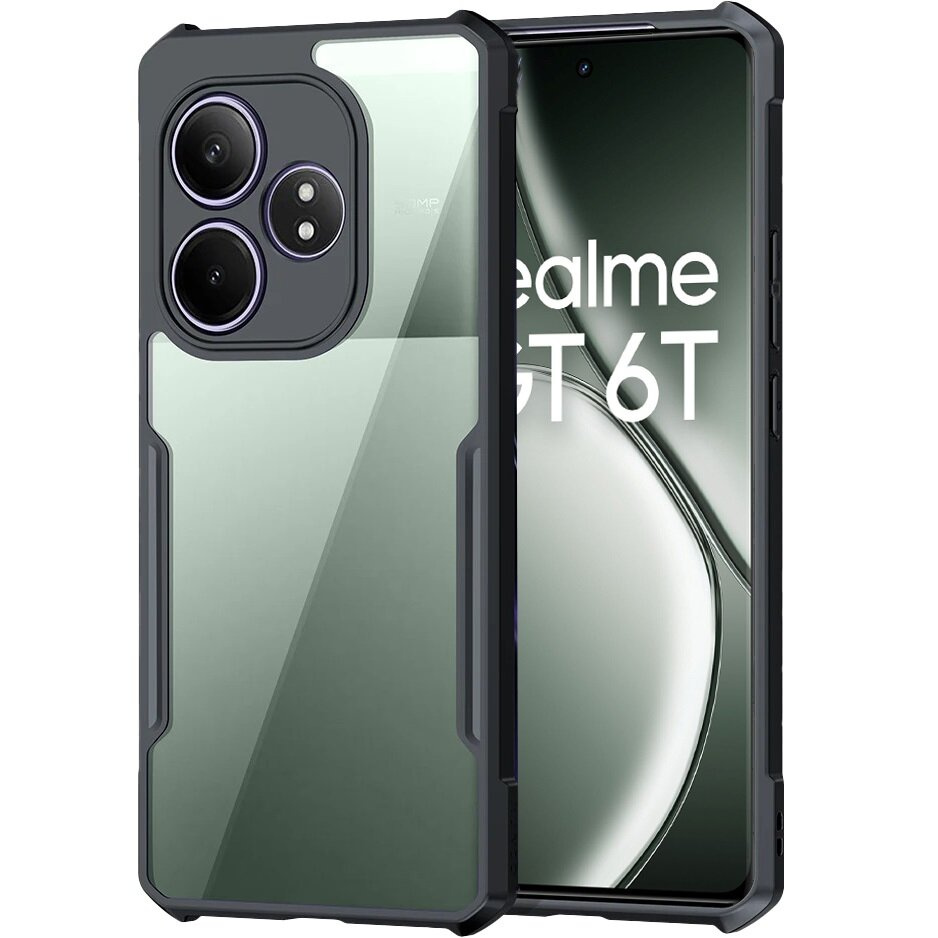 Schutzhülle Für Realme Gt 6 / 6t, Stoßfest, Hybrid, Schwarz