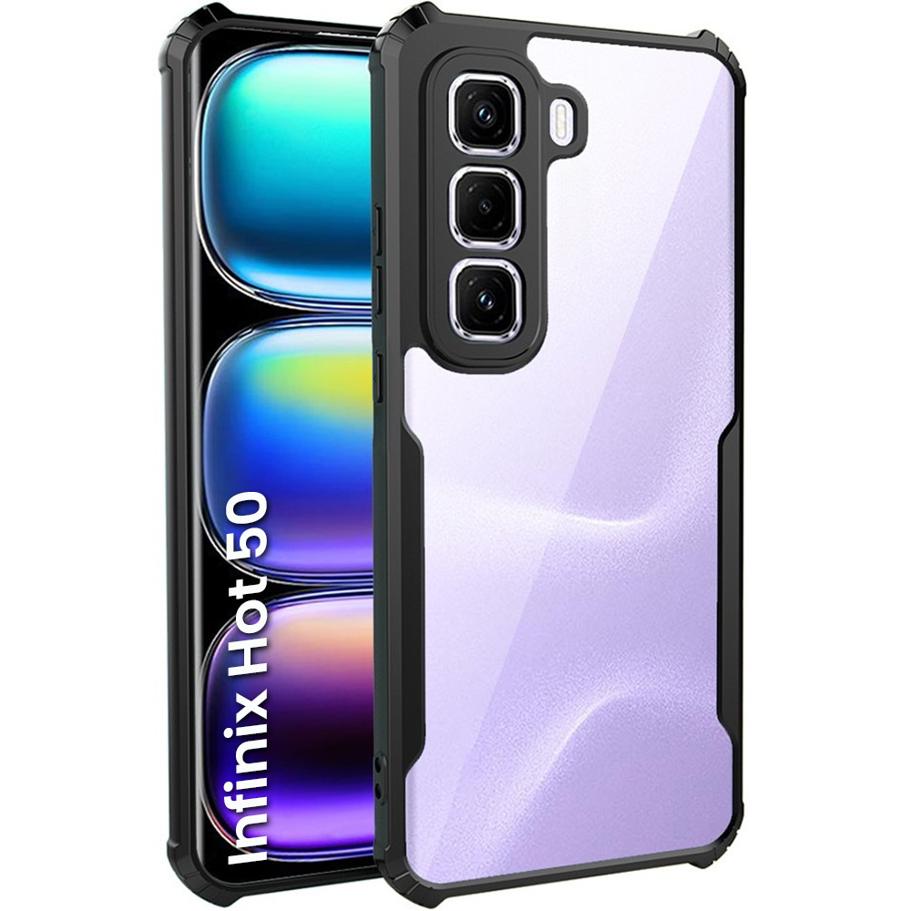 Schutzhülle Für Infinix Hot 50 4g, Stoßfest, Hybrid, Schwarz