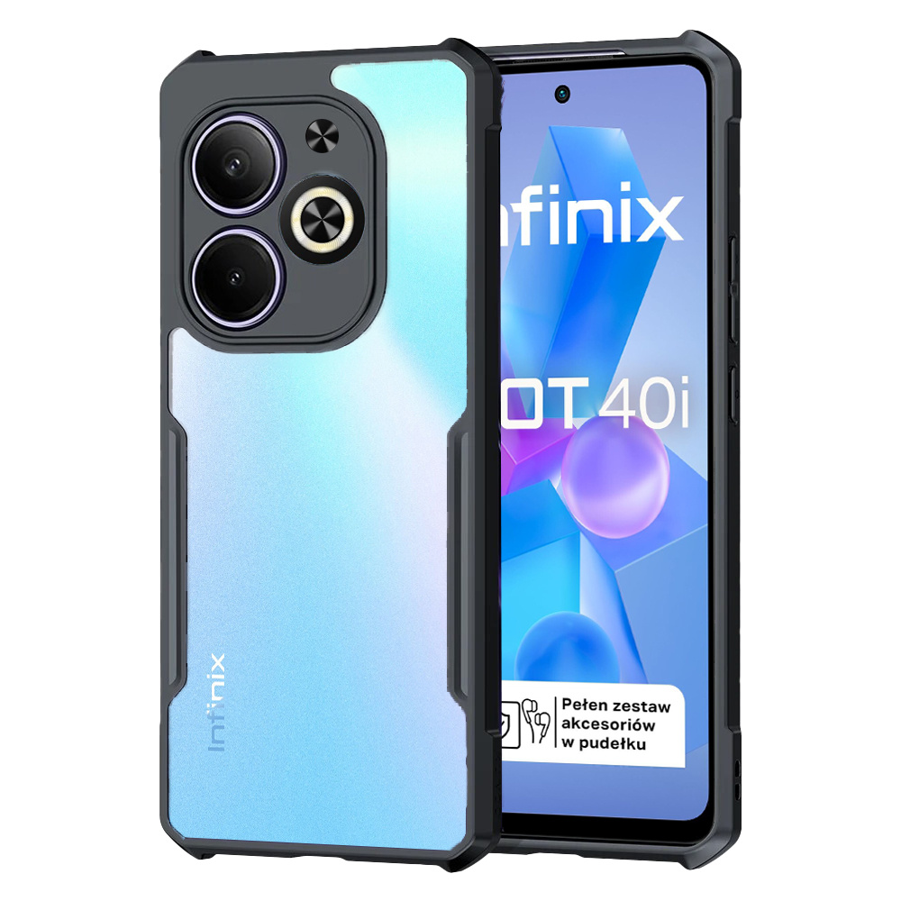 Schutzhülle Für Infinix Hot 40i, Stoßfest, Hybrid, Schwarz