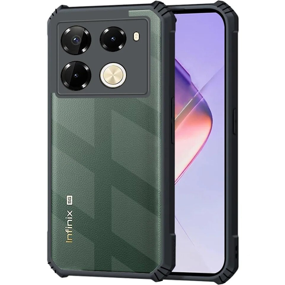 Schutzhülle Für Infinix Note 40 Pro, Stoßfest, Hybrid, Schwarz