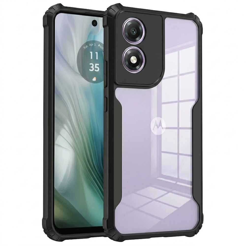 Schutzhülle Für Motorola Moto E14, Stoßfest, Hybrid, Schwarz