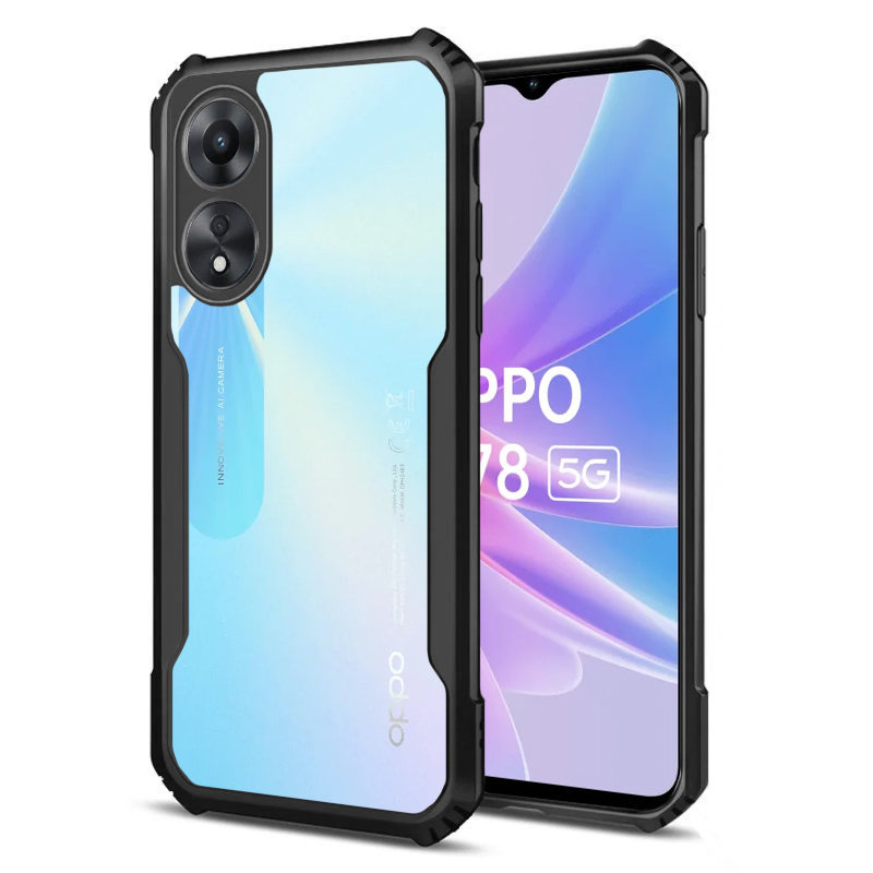 Schutzhülle Für Oppo A78 5g, Stoßfest, Hybrid, Schwarz