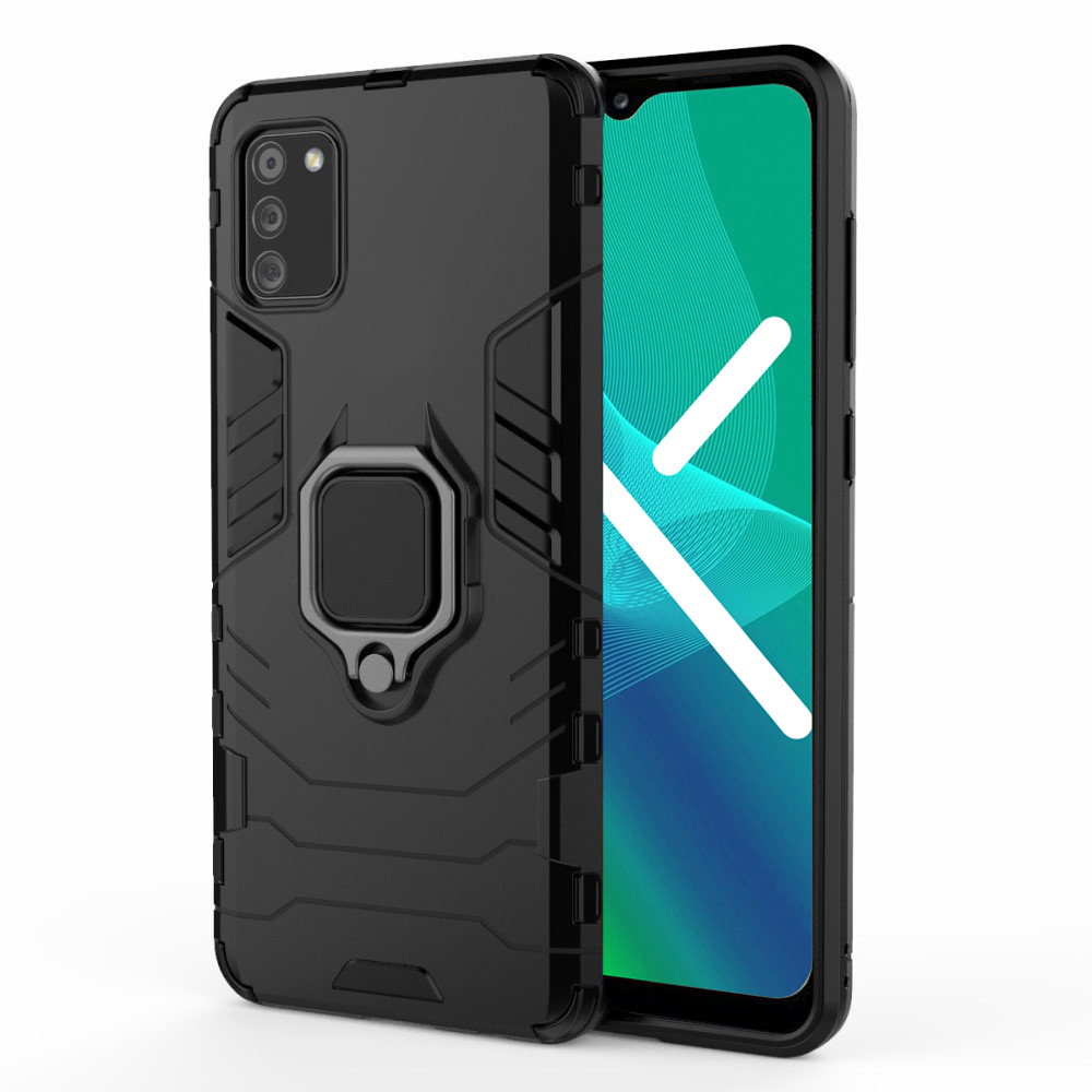 Schutzhülle Für Samsung Galaxy A03s, Mit Ringhalterung, Schwarz