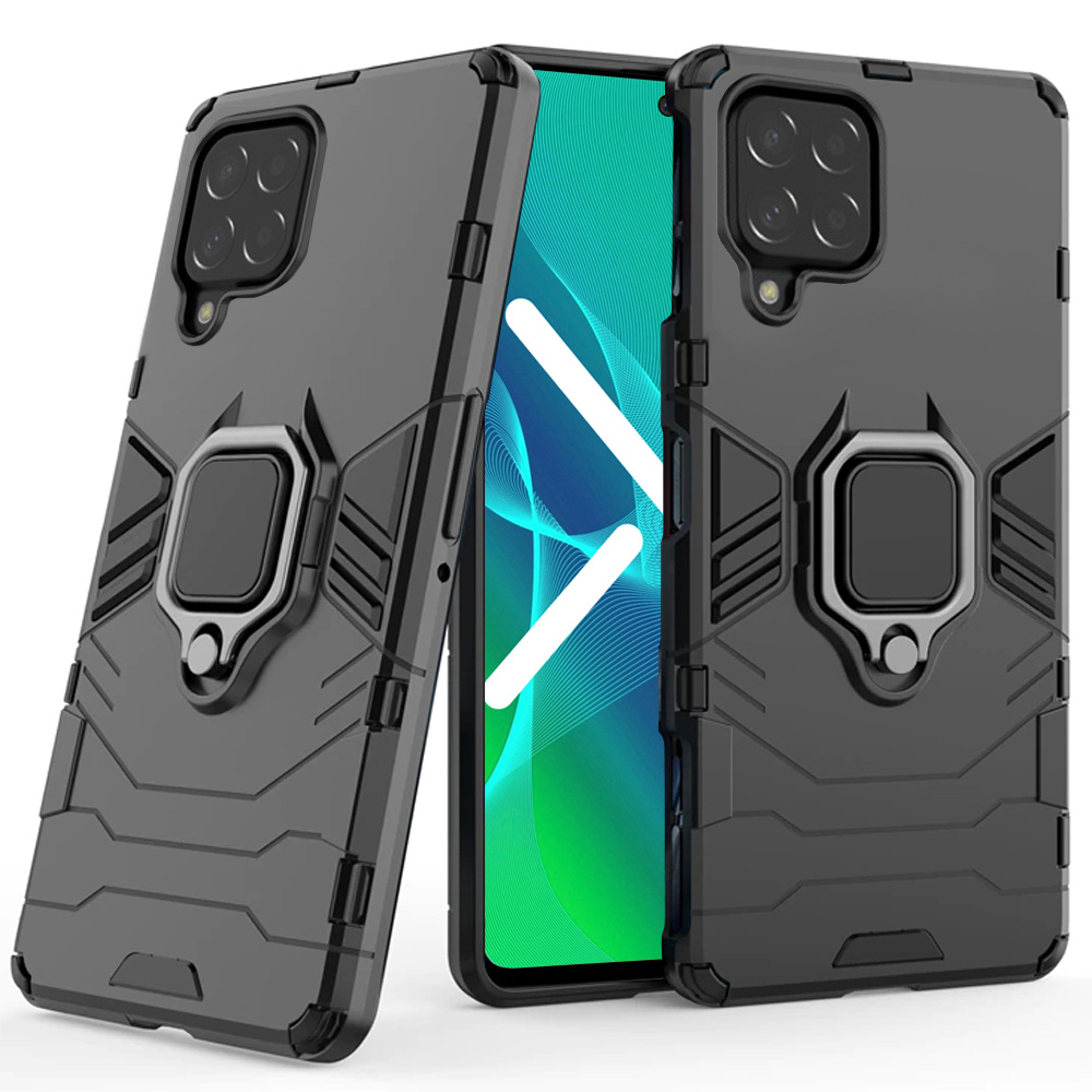 Schutzhülle Für Samsung Galaxy M53 5g, Mit Ringhalterung, Schwarz