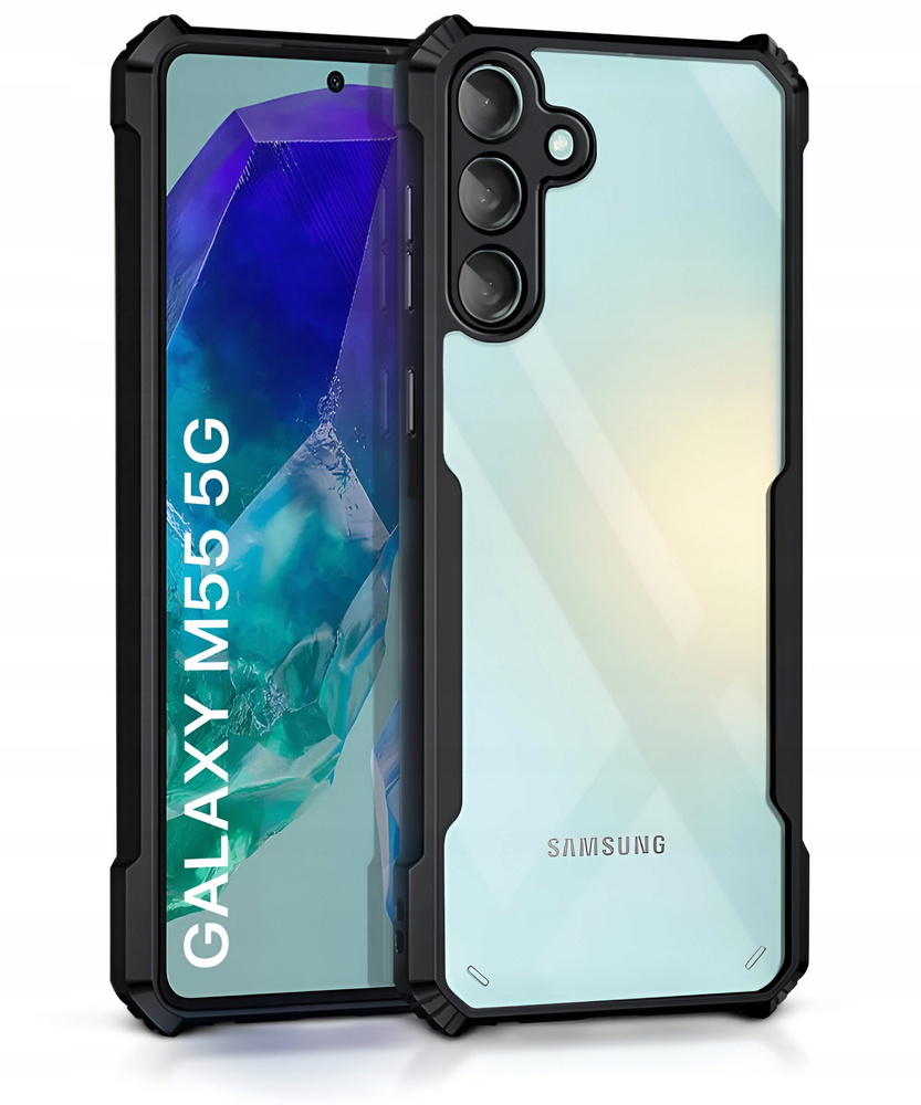 Schutzhülle Für Samsung Galaxy M55 5g, Stoßfest, Hybrid, Schwarz