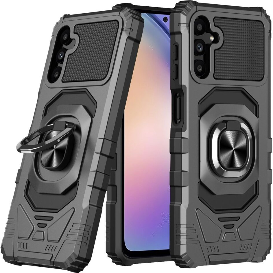 Schutzhülle Für Samsung Galaxy S23 Fe, Mit Integriertem Ständer Und Halterungsplatte, Schwarz