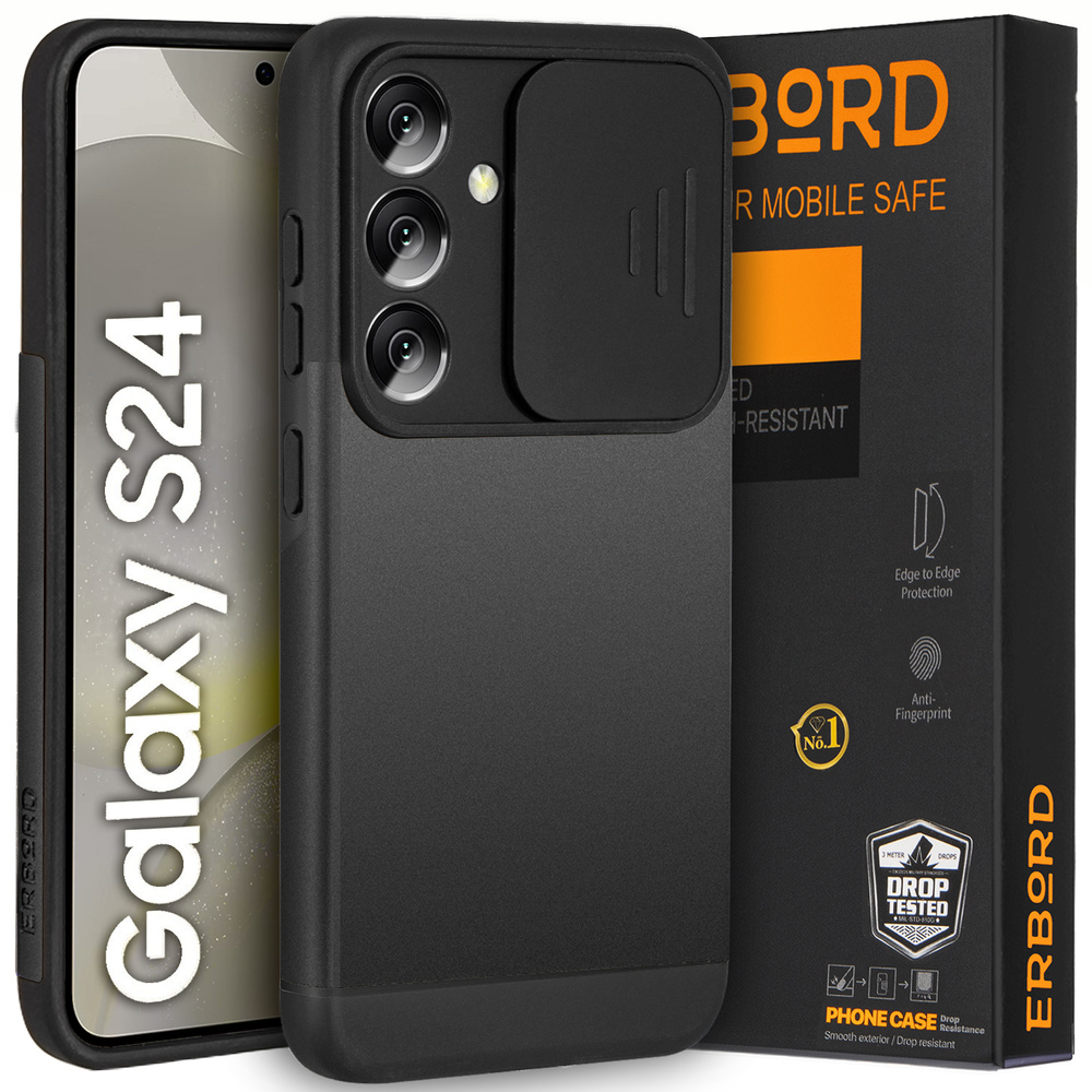 Schutzhülle Für Samsung Galaxy S24, Erbord Camprotect, Schwarz