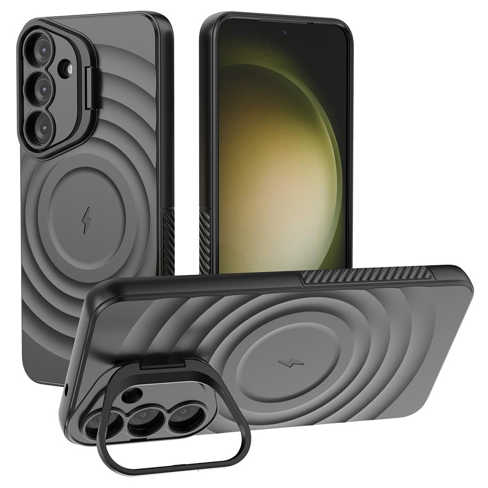 Schutzhülle Für Samsung Galaxy S25+ Plus, Ripple-ständer, Magsafe-kompatibel, Schwarz