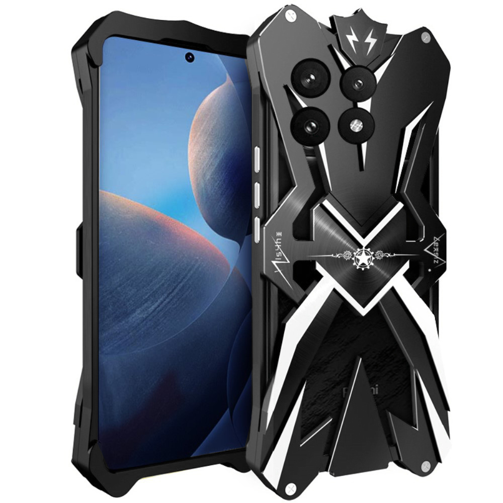 Gepanzertes Gehäuse Für Xiaomi Poco F6 Pro, Aluminiumlegierung, Schwarz