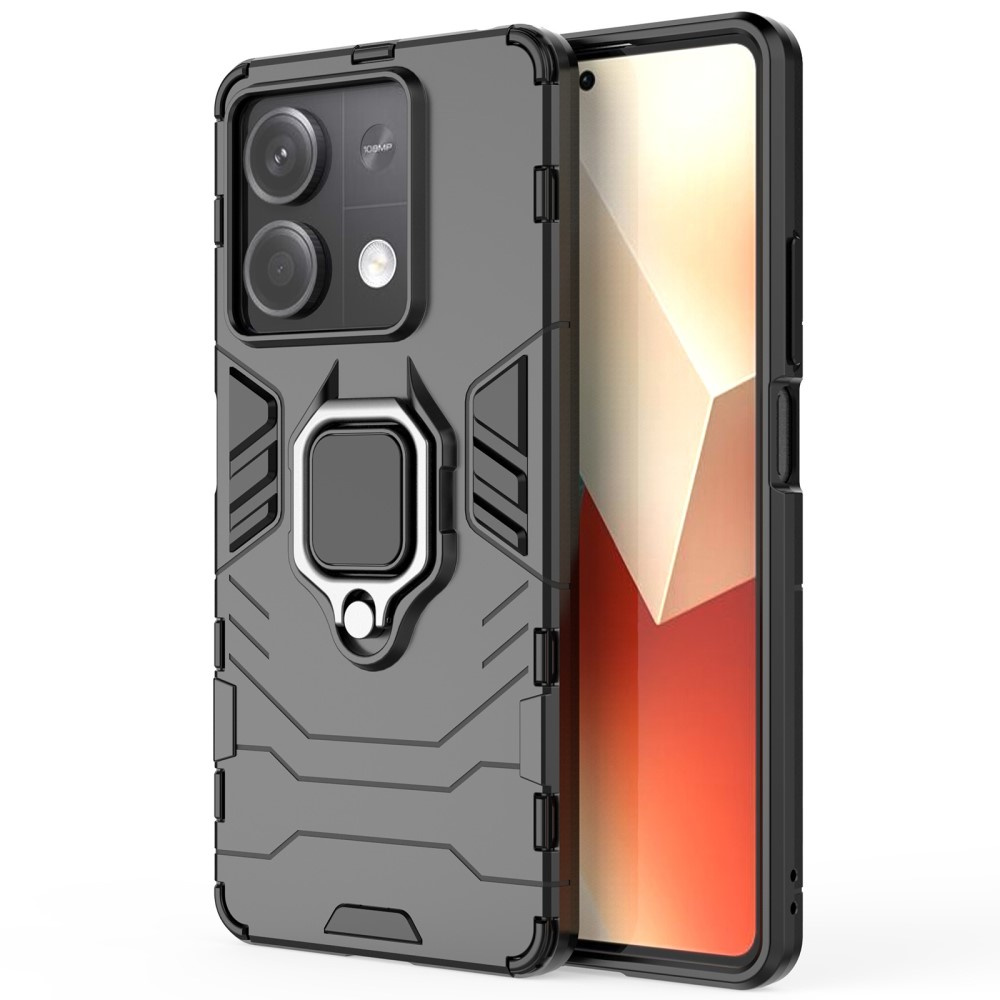 Schutzhülle Für Xiaomi Redmi Note 13 5g, Mit Aufstellring, Schwarz