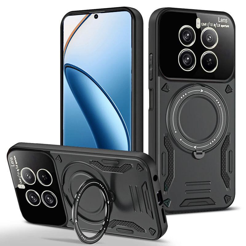 Gepanzerte Schutzhülle Für Realme 12 Pro 5g / 12 Pro+ 5g, Magnetring, Schwarz