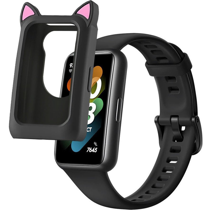 Silikonhülle Für Apple Watch 4/5/6/se 40 Mm, Katzenohren, Schwarz