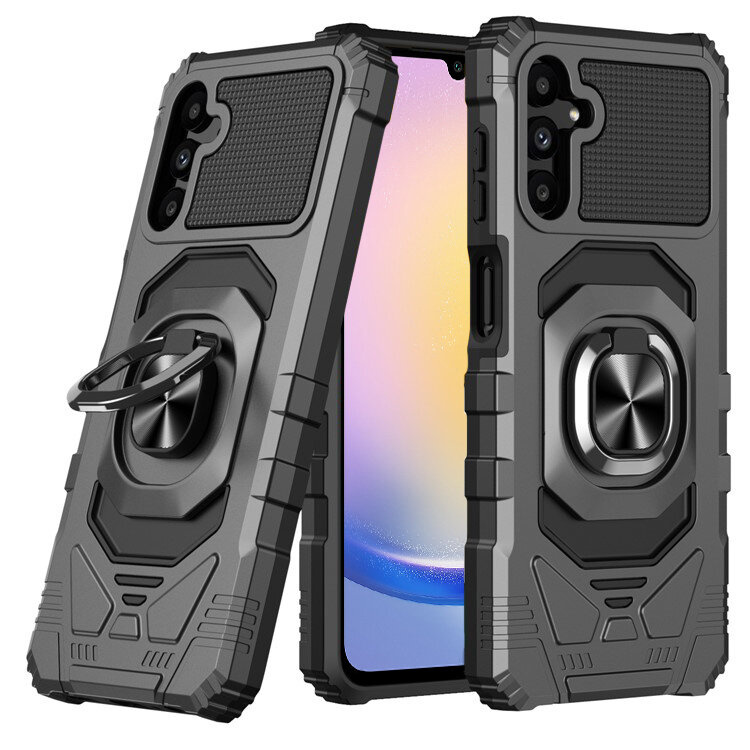 Schutzhülle Für Samsung Galaxy A25 5g, Techdefender, Schwarz + 9h-glas