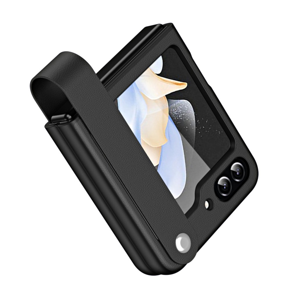 Schutzhülle Mit Armband Und Ständer Für Samsung Galaxy Z Flip7 Fe / Z Flip6, Schwarz