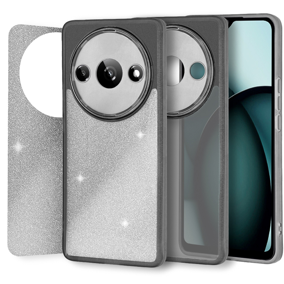 Schutzhülle Für Xiaomi Redmi A3, Glitzerpuder, Schwarz